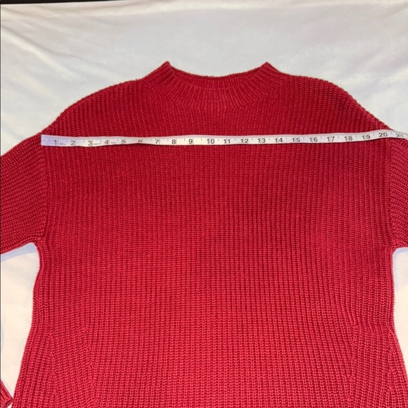 Style & Co Sweater Dress Maroon Ribbed Mock Neck Bishop Sleeves Women’s Size M - Picture 5 of 11